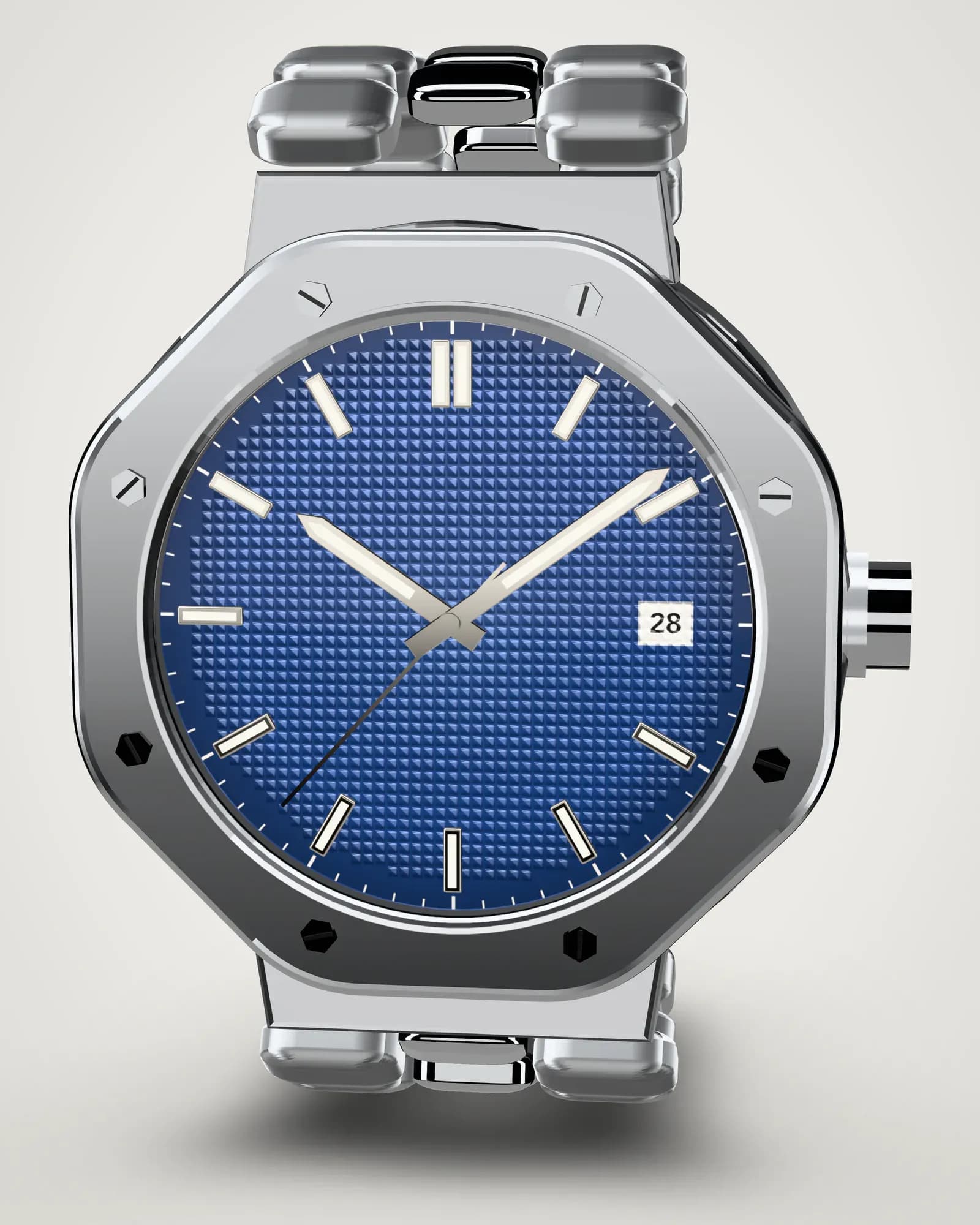 Audemars Piguet Royal Oak Selfwinding 15510ST 'Blue', detalle de la esfera