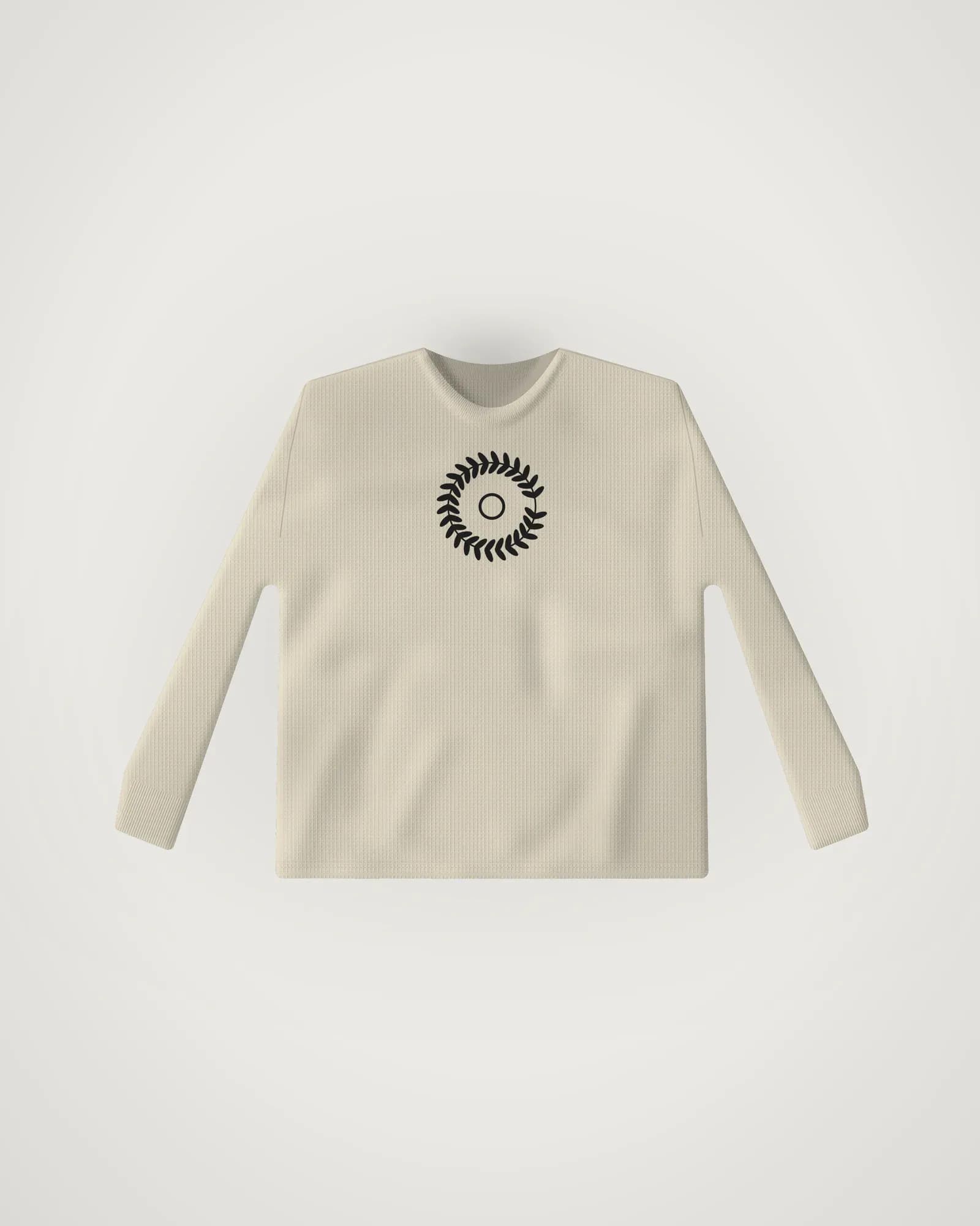 Corteiz x Denim Tears Island Wreath Waffle Thermal 'Cream', vista frontal