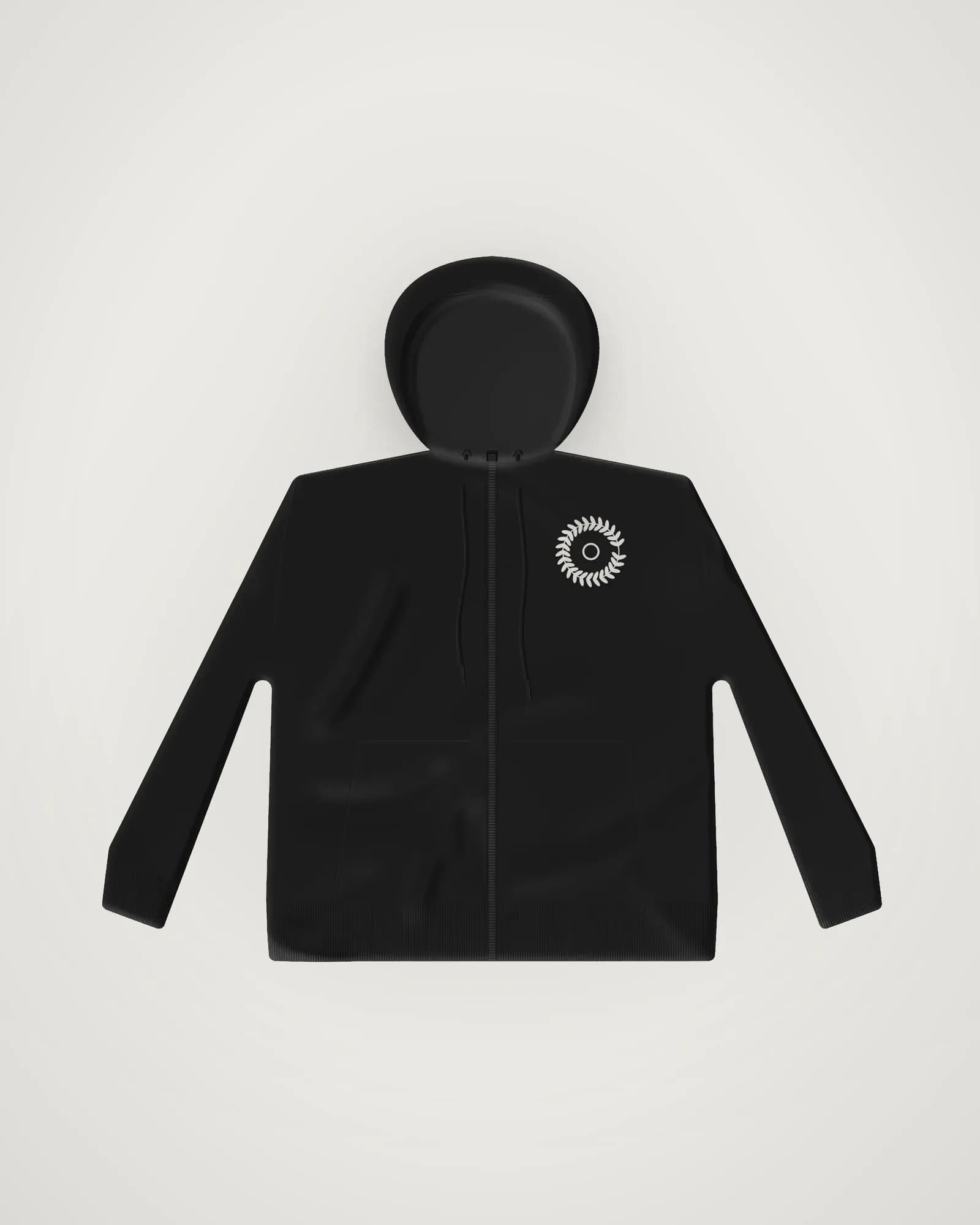 Corteiz x Denim Tears Island Wreath Zip Hoodie 'Black', vista frontal
