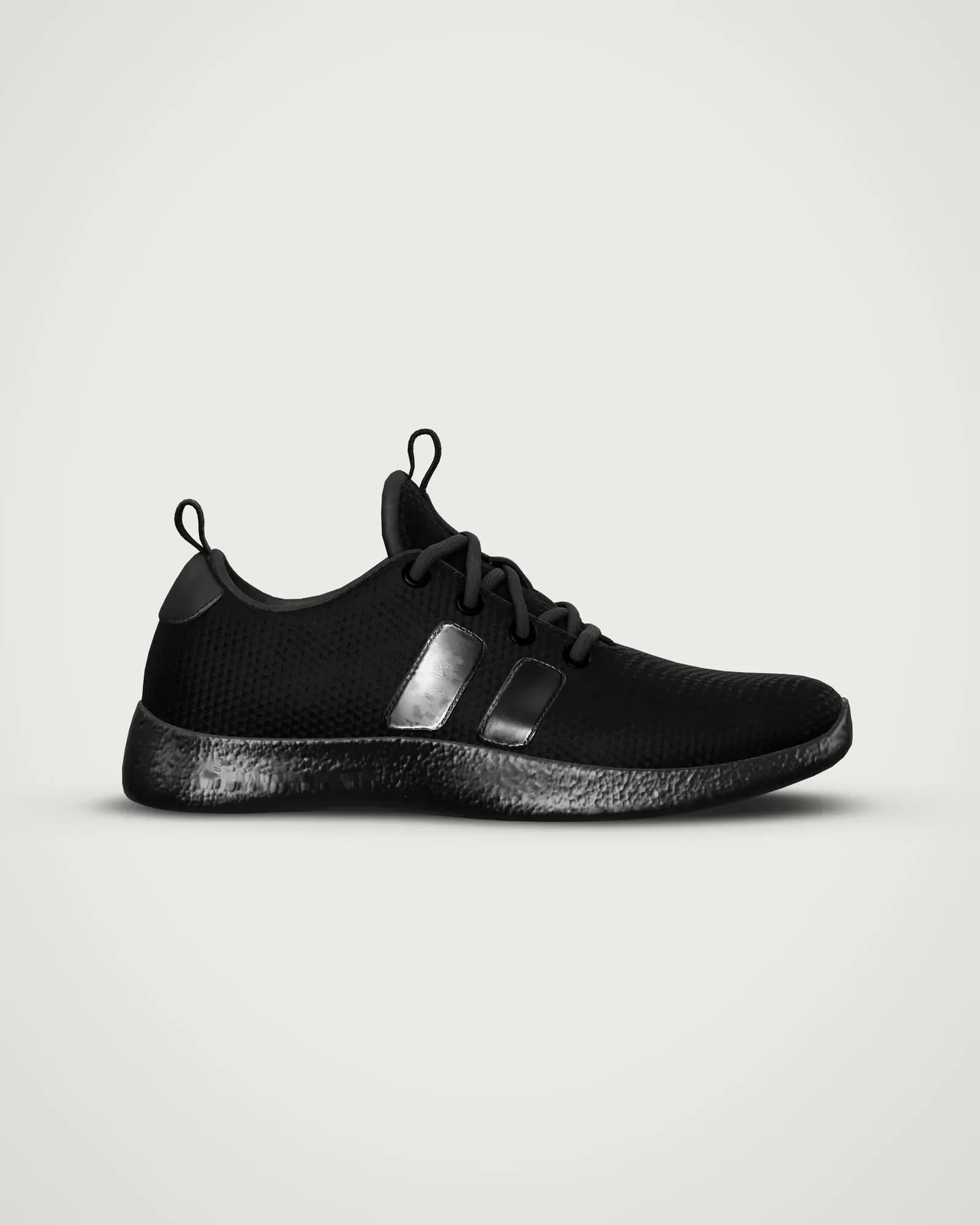Nike Air Force 1 Low Triple Black 'Rope Laces', vista lateral