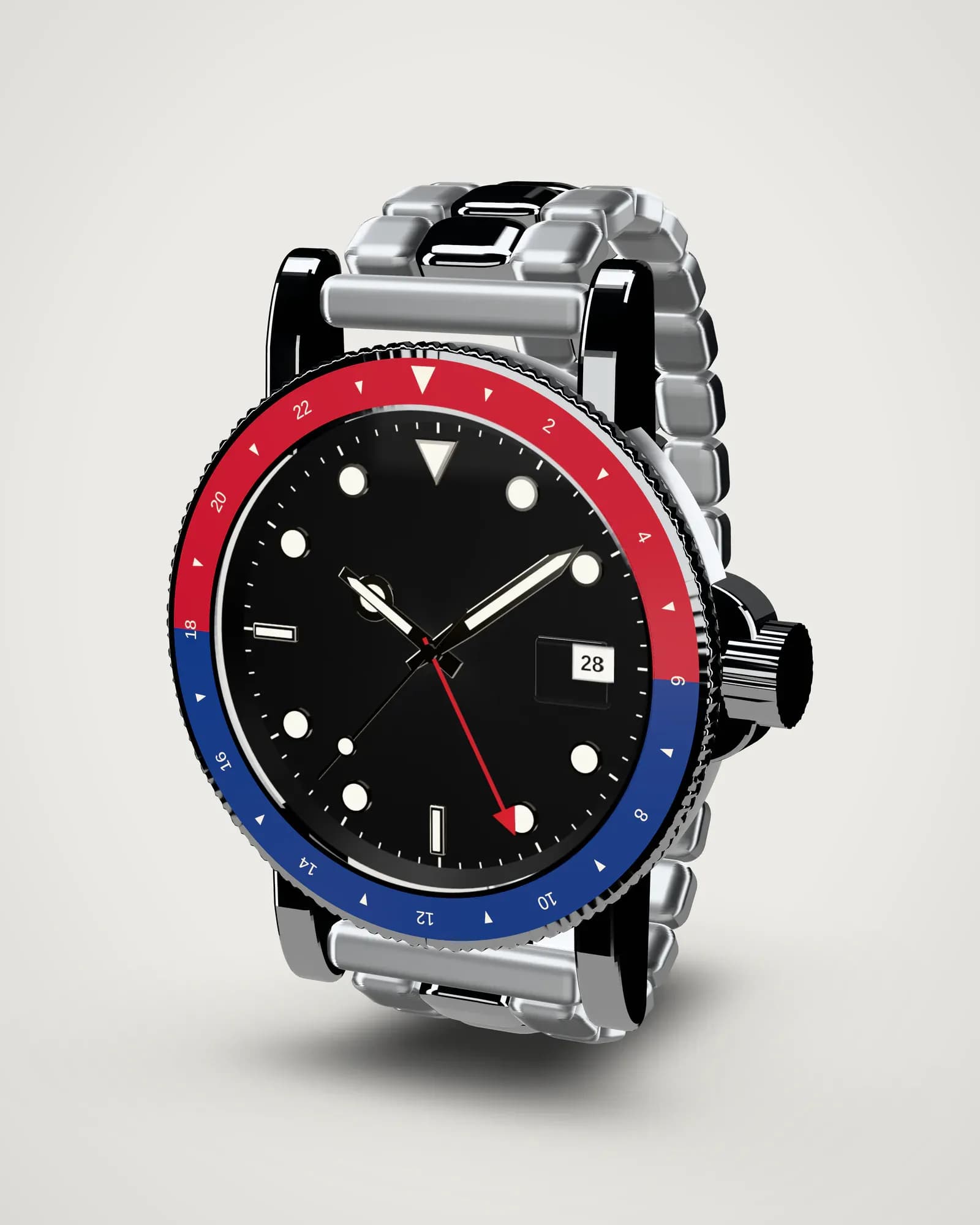 Rolex GMT-Master II 126710BLRO 'Pepsi', vista tres cuartos
