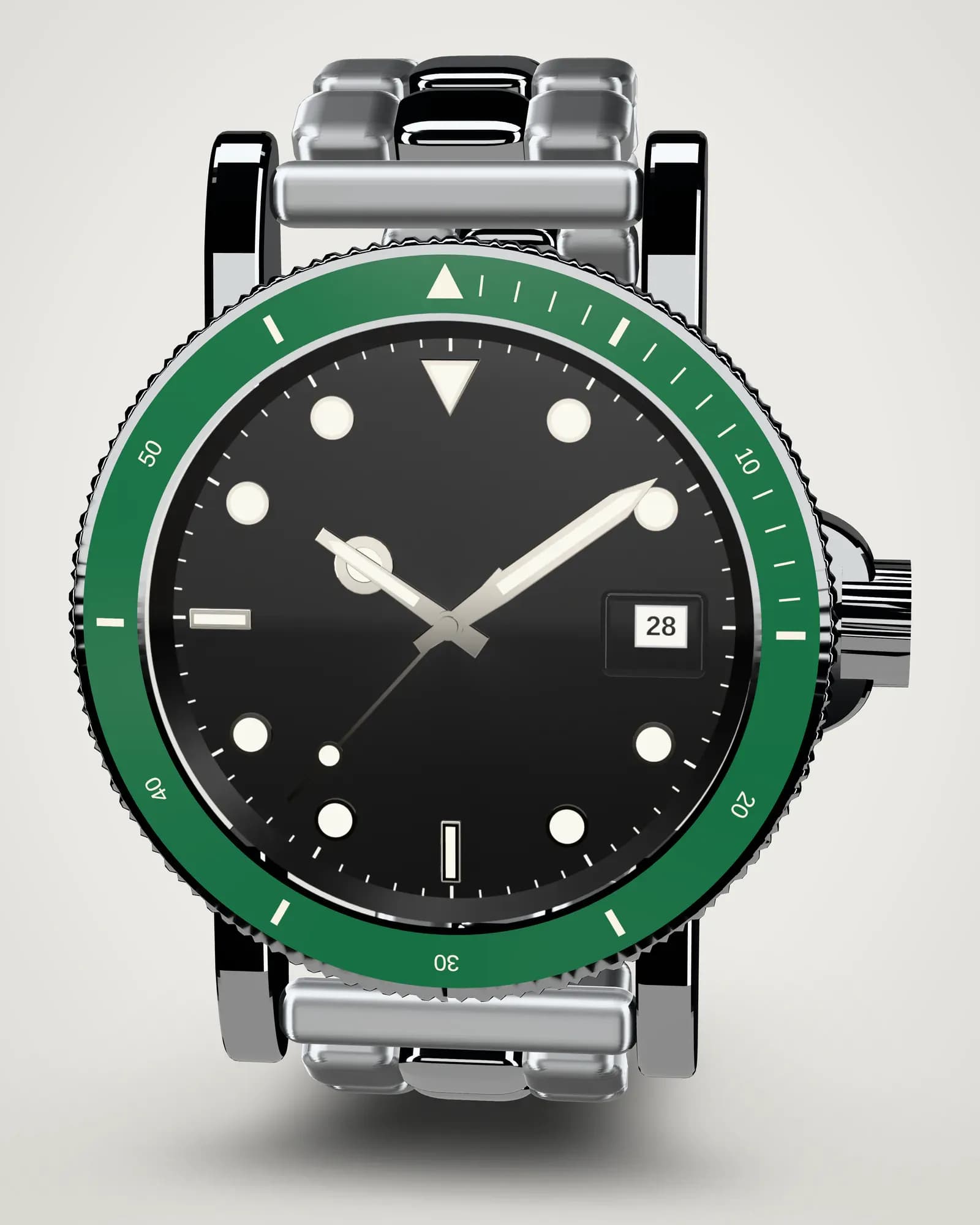 Rolex Submariner Date 126610LV 'Starbucks', detalle de la esfera